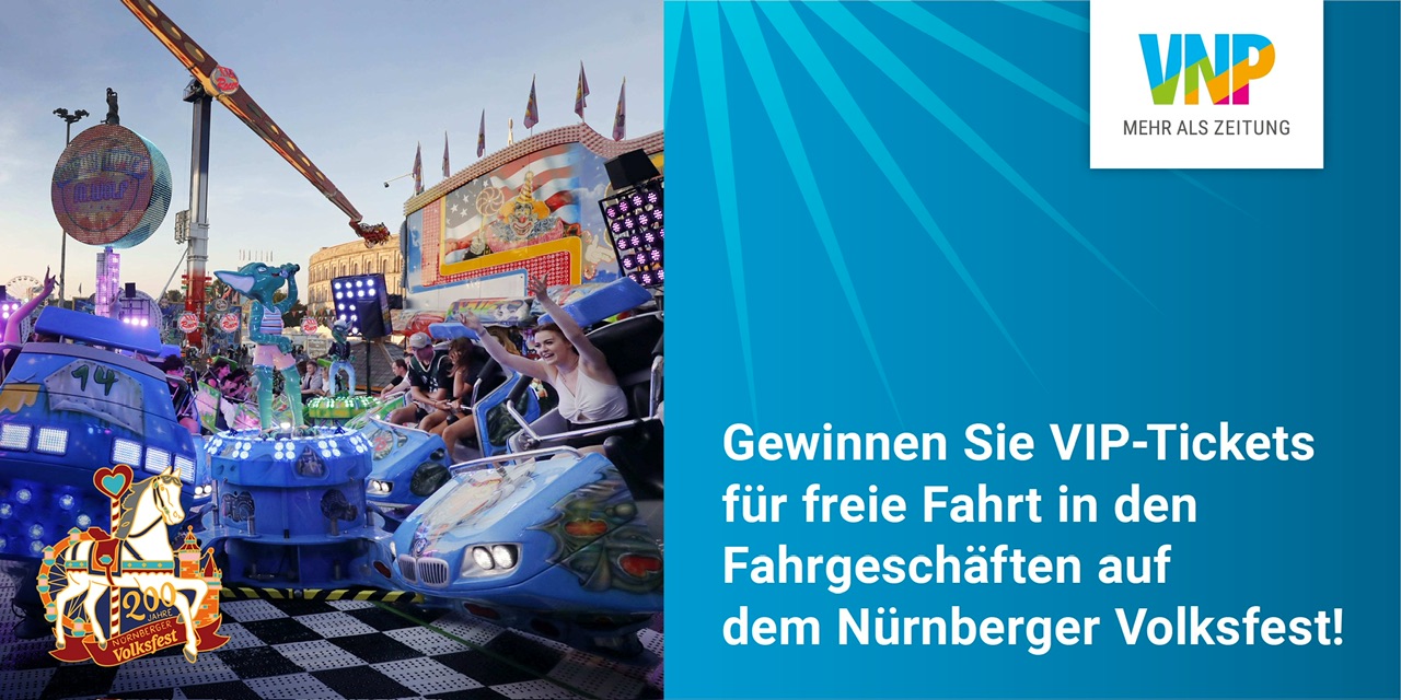 Nürnberger Nachrichten - 10 x 4 VIP-Tickets sowie 30 x 2 VIP-Tickets für die kostenlose Nutzung aller Fahrgeschäfte auf dem Nürnberger Volksfest am 12. September 2026