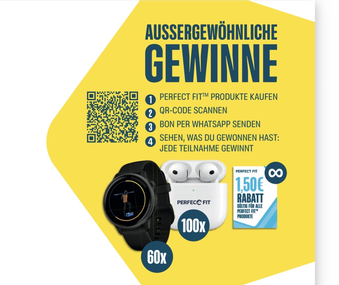 Perfect Fit - 60 x Garmin Uhr Vivoactive 6 schwarz/grau, 100 x Apple Airpods 4th GENERATION