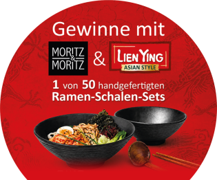 Rila - 1 von 50 handgefertigten Moritz&Moritz Ramen-Schalen-Set, 2x Ramen Schalen Schwarz mit Rillen