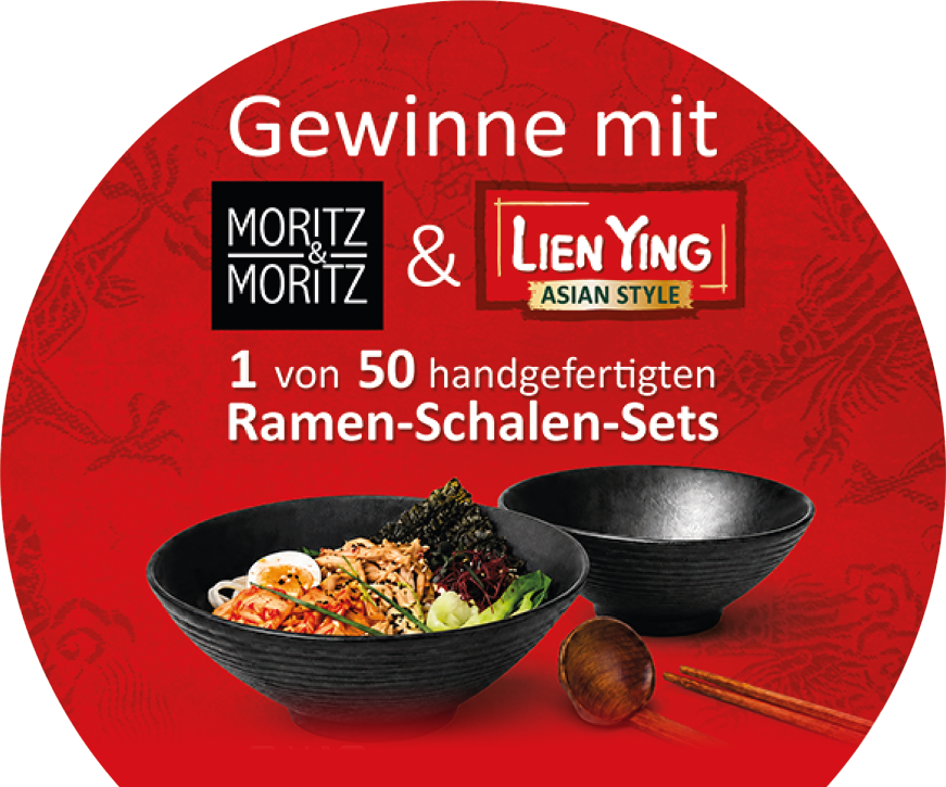 Rila - 1 von 50 handgefertigten Moritz&Moritz Ramen-Schalen-Set, 2x Ramen Schalen Schwarz mit Rillen