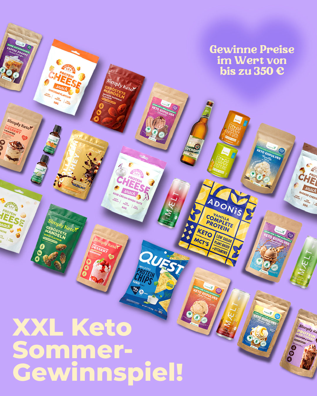 Simply Keto - Ein XXL Simply Keto Sommerpaket im Wert von 200 €, ein Shop-Gutschein im Wert von 100 € und ein Shop-Gutschein im Wert von 50 €