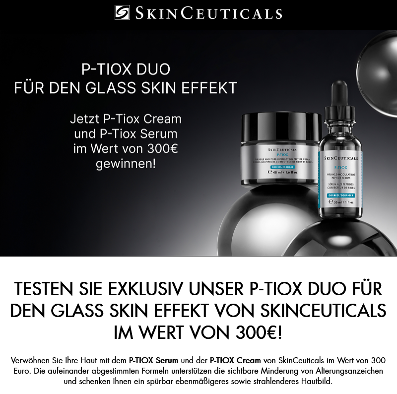 SkinCeuticals - 15 Produktpakete mit P-Tiox Cream und P-Tiox Serum im Wert von 300 €