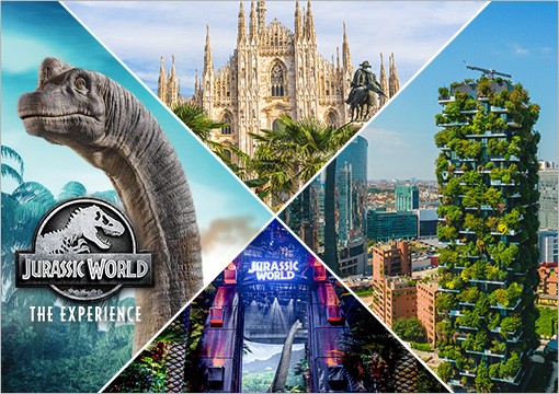 Universal Consumer - ein unvergessliches Jurassic Familien- Abenteuer nach Mailand für 2 Erwachsene und 2 Kinder