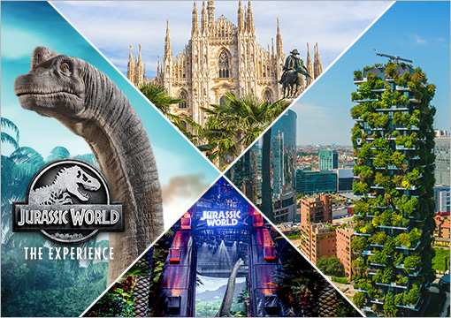 Universal Consumer - ein unvergessliches Jurassic Familien- Abenteuer nach Mailand für 2 Erwachsene und 2 Kinder
