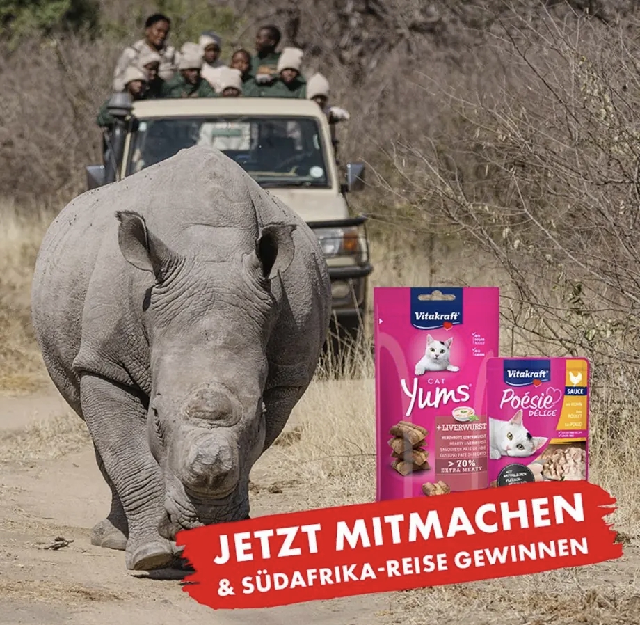 Vitakraft - 5x 12-tägige Safari für 2 Pers. in Südafrika im Wert von jeweils 15.000 € (inkl. Flüge, Unterkünfte, Verpflegung, Safaris, Transfers)