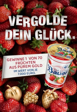 Bauer - 70 Früchte aus purem Gold im Wert von je 7.000 €