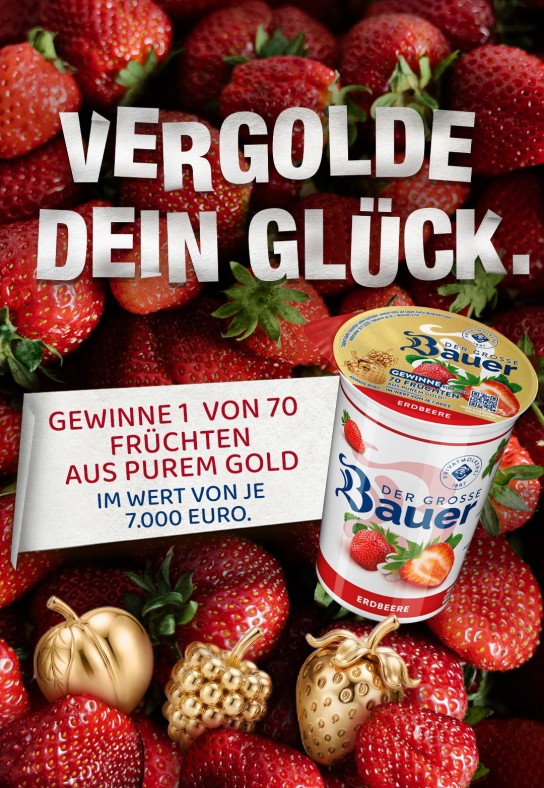 Bauer - 70 Früchte aus purem Gold im Wert von je 7.000 €