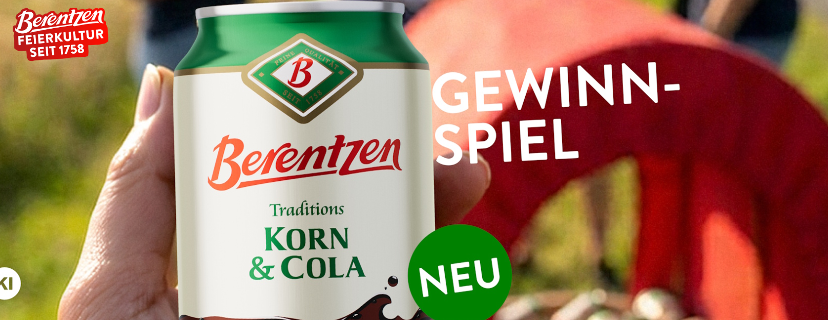 Berentzen - 1x einen BERENTZEN Bollerwagen nebst 24x 0,33l Dose „Berentzen Korn & Cola“ 4x 24x 0,33l Dose „Berentzen Korn & Cola“