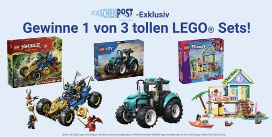 Blue Ocean Entertainment - 3 x 1 LEGO® Set (Ninjago, City oder Friends)
