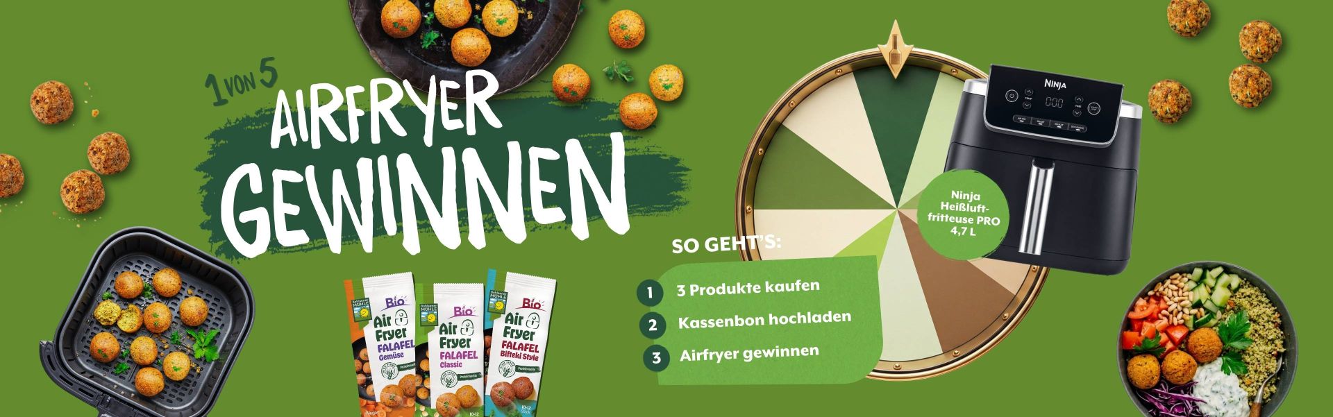 Bohlsener Mühle - Monatlich 1x neue Ninja Heißluftfritteuse PRO 4,7 L und Sofortgewinne