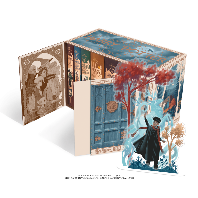 Carlsen Verlag - Ein Harry-Potter-Schuber mit Acryl-Aufsteller im Wert von 199,00 €
