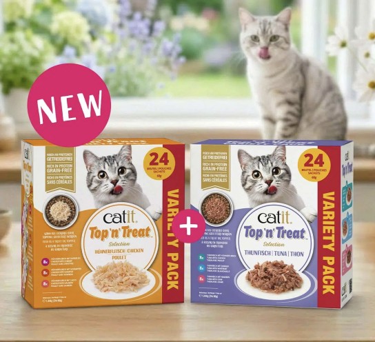 Catit - 1 x Catit Top’n’Treat Multipack Huhn-Selektion + 1 x Catit Top’n’Treat Multipack Thunfisch-Selektion