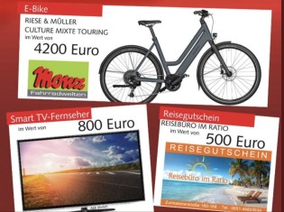 Dolce Vita - Ein E-Bike im Wert von 4.200 €, Smart-TV, Reisegutschein über 500 € und mehr Gutscheine