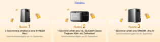 ecoflow - 3x je ein STREAM Max Balkonkraftwerk (549€), 1x eine 35L GLACIER Classic Tragbare Kühl- und Gefrierbox (549€), 1x ein STREAM Ultra X Balkonkraftwerk (1000€)