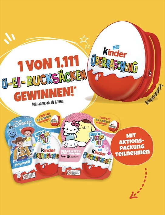 Ferrero - 1.111 Rucksäcke von kinder Überraschung