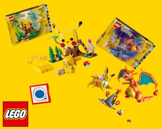 LEGO® - Für Kids: 10x LEGO Pokémon™-Set (Training House with Pikachu + Charizard vs. Jolteon Ultimate Battle + SMART Oran Berry Tag) [für LEGO® Insiders]