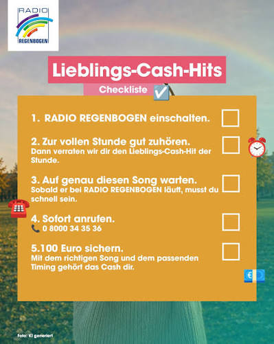 Radio Regenbogen - 12x 100€ Geldgewinn pro Tag