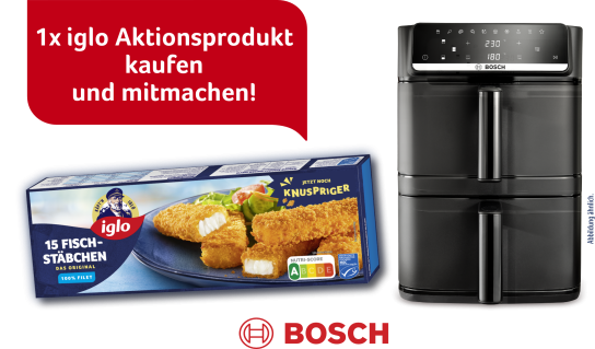 REWE - 37 Heißluftfritteusen der Marke Bosch im Wert von jeweils ca. 269€ (UVP)