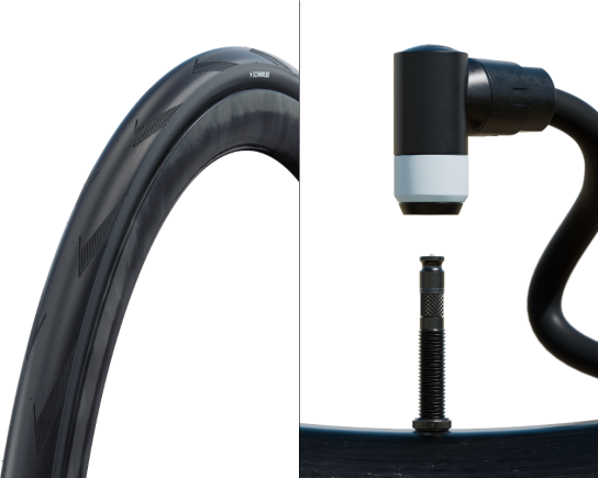 Schwalbe - einen von fünf Schwalbe Set Pro One Aero (1x Front & 1x Rear) und 1x Clik Valve Adapter-Set zum Aufpumpen von Fahrradreifen