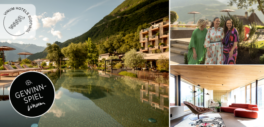 VINUM - Eine Übernachtung für zwei Personen in der Suite inklusive Frühstück im Vinum Hotel Muchele – dem besonderen, charmanten und genussvollen Boutique Hotel bei Meran