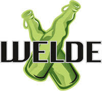 Weldebräu - original Welde Biertisch-Garnitur für 4 Personen mit Tisch: 60x120cm; Bänke: 27x120cm