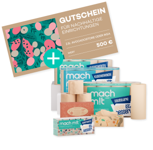WEPA - 1x Gutscheins für ein nachhaltiges Einrichtungshaus im Wert von 500€ (z.b AVOCADOSTORE ODER IKEA), sowie eine große mach m!t Kennenlernbox
