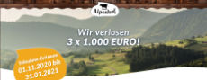 Alpenhof: 3 x jeweils 1.000 € Bargeld gewinnen