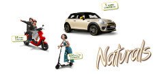 Naturals: ein MINI Cooper SE, 25 x E-Roller und 250 x E-Scooter Naturals: ein MINI Cooper SE, 25 x E-Roller und 250 x E-Scooter