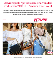 Für Sie: Gewinne eine von drei exklusiven ZOÉ LU Taschen