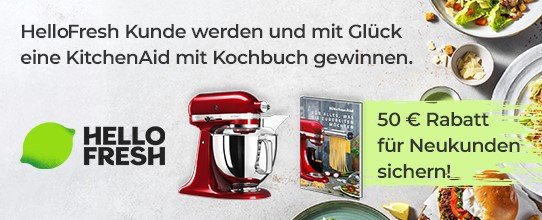 HelloFresh: KitchenAid inklusive Kochbuch zu gewinnen HelloFresh: KitchenAid inklusive Kochbuch zu gewinnen