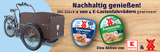 Kaufland & Rügenwalder Mühle: 1 von 4 E-Lastenfahrrädern gewinnen Kaufland & Rügenwalder Mühle: 1 von 4 E-Lastenfahrrädern gewinnen