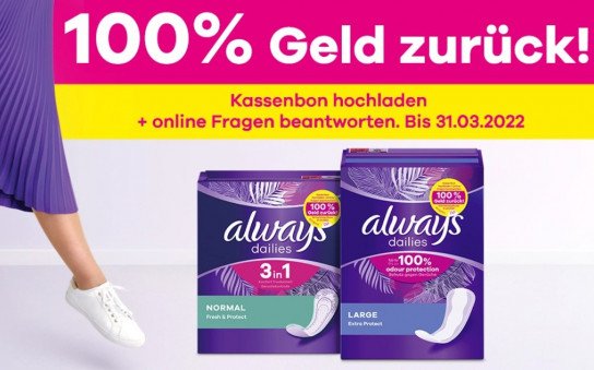 Always Slipeinlagen gratis testen Always Slipeinlagen gratis testen