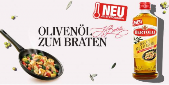 Bertolli Bio Bratolivenöl mit 1,00 € Cashback Bertolli Bio Bratolivenöl mit 1,00 € Cashback
