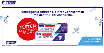 elmex Opti-schmelz Zahnpasta gratis testen