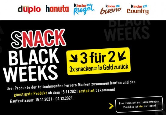Ferrero: 3 Produkte kaufen, 2 Produkte bezahlen Ferrero: 3 Produkte kaufen, 2 Produkte bezahlen