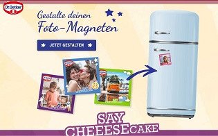 Dr. Oetker Cheesecake kaufen, gratis Fotomagneten erhalten Dr. Oetker Cheesecake kaufen, gratis Fotomagneten erhalten