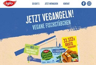 iglo Green Cuisine vegane Fischstäbchen gratis testen iglo Green Cuisine vegane Fischstäbchen gratis testen