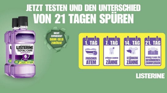 LISTERINE Vorteilspack: zufrieden oder Geld zurück LISTERINE Vorteilspack: zufrieden oder Geld zurück