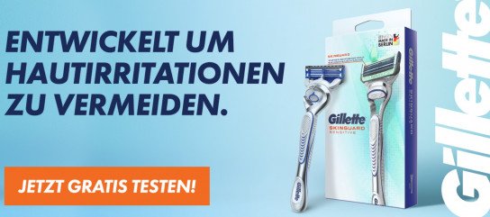 Gillette Skinguard Rasierer gratis testen Gillette Skinguard Rasierer gratis testen