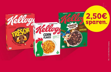 Kellogg´s Masterbrand: 2 Packungen mit 2,50 € Sofortrabatt Kellogg´s Masterbrand: 2 Packungen mit 2,50 € Sofortrabatt