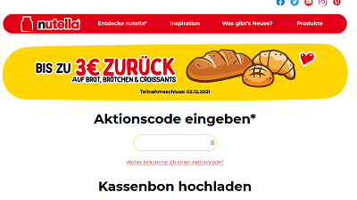 nutella: bis zu 3 Euro Cashback nutella: bis zu 3 Euro Cashback