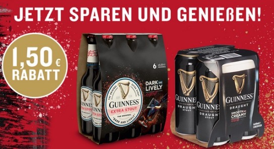 Guinness mit 1,50 € Sofortrabatt