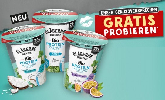 GLÄSERNE MOLKEREI Bio Protein Joghurterzeugnis gratis testen