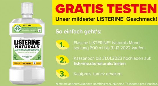 Listerine Naturals Mundspülung gratis testen
