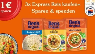 Ben's Original Express Reis mit 1,00 € Sofortrabatt sichern