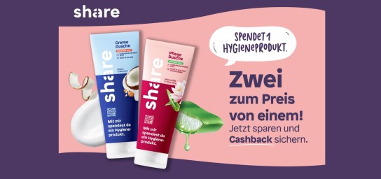 share Duschgel mit 50 % Rabatt (2 für 1 Aktion)