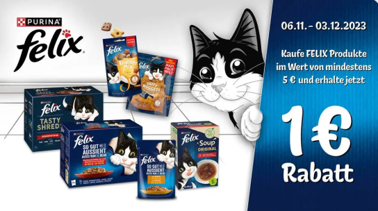 Müller: FELIX Produkte mit 1 € Sofortrabatt