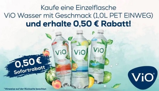 Vio Flavored Water mit 0,50 € Sofortrabatt