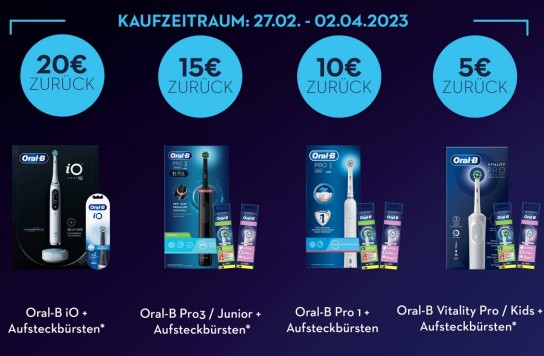 Oral-b mit 5-20 € Cashback