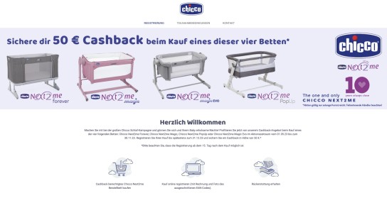 Chicco: Baby Bett kaufen & 50 € Cashback erhalten